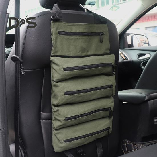 Портативная сумка для хранения инструментов, большая, с 5 отделениями, застежка-молния, водонепроницаемая, прочная, набор инструментов для ремонта, сумка-рулон на молнии