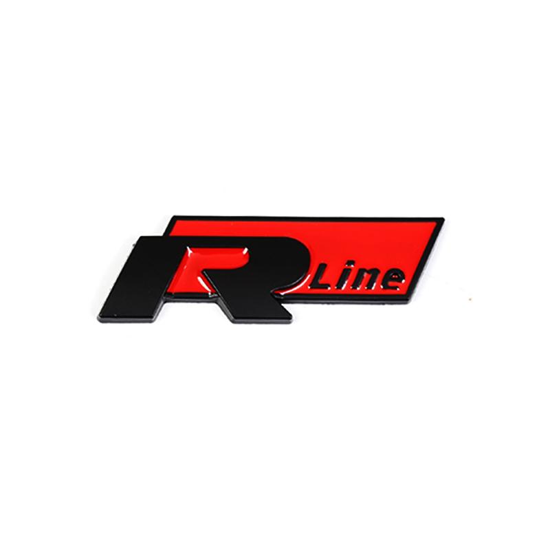 AABIP1 3D Metal Car Body Sticker RLine R Emblem Sticker For Volkswagen Passat b6 Golf Amarok T5 Phaeton Polo Car Body Decoration Paster
