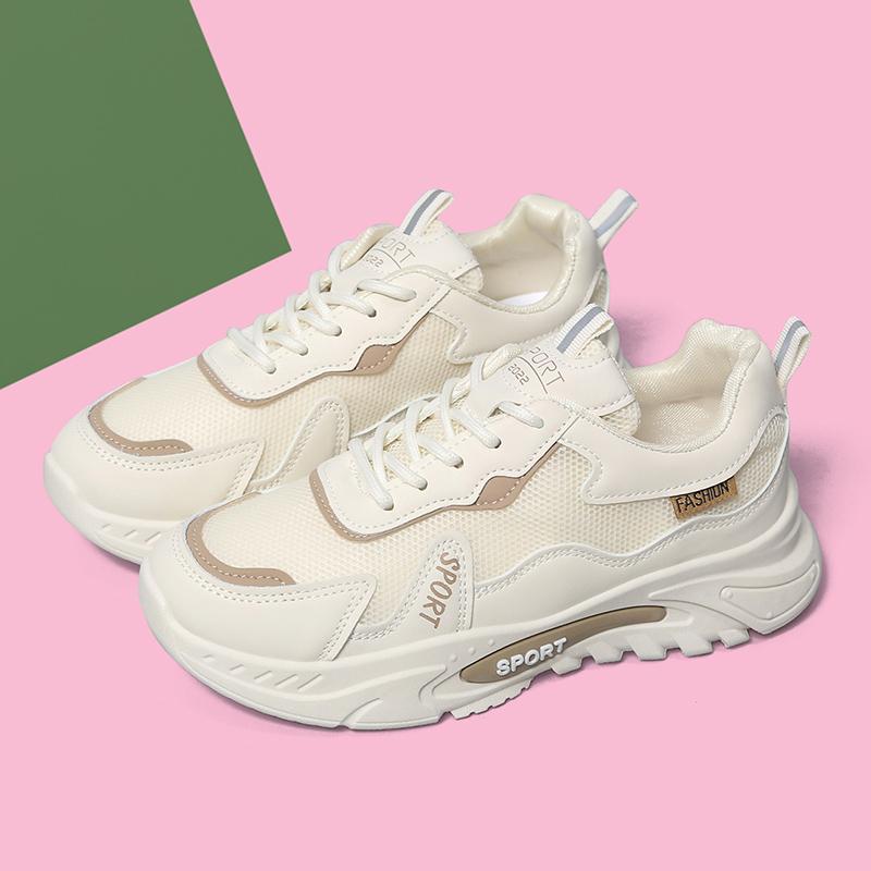 Женские модные повседневные кроссовки на шнуровке, легкие кроссовки с мягкой подошвой для женщин, толстая подошва, сетчатая дышащая спортивная обувь