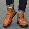 Мужские повседневные туфли из натуральной кожи в стиле ретро, зимние и бархатные ботильоны, мужские ботинки на весну/осень