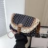 Модная холщовая сумка через плечо в корейском стиле Новая кружевная сумка на плечо в горошек Сладкий Изысканный Ретро Контрастный Дизайн Женские сумки KTB
