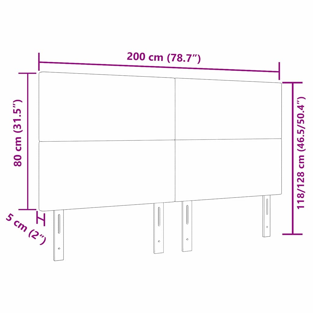 Headboard Cream 200 cm Cord Fabric
