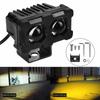 Motorcycle LED Spotlight Double Lens Projector White Yellow Headlight Waterproof Fog Light For SUV UTV Scooter Motorcycle