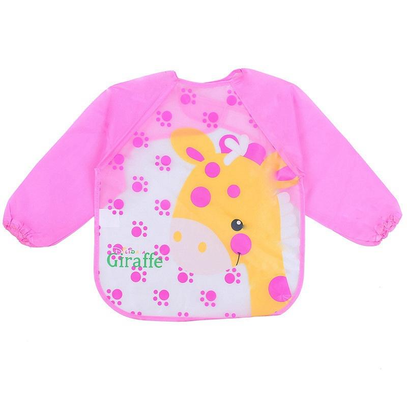 Baby Feeding Feeding Apron Thin Style Long Sleeve Baby Reverse Dressing Drawing Clothes Waterproof Bib