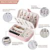 Jewelry Box For Women Travel Jewelry Organizer Double Layer for Necklace Earring Rings Jewelry Holde