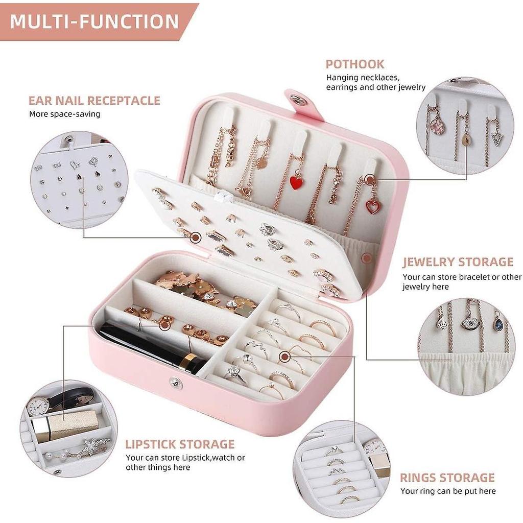 Jewelry Box For Women Travel Jewelry Organizer Double Layer for Necklace Earring Rings Jewelry Holde