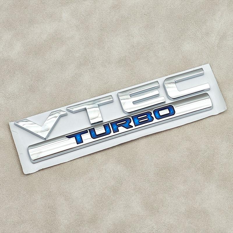 3D ABS Chrome Black Logo VTEC TURBO Car Rear Trunk Sticker Emblem Decal Badge for Honda Civic Accord CRV Auto Accessories