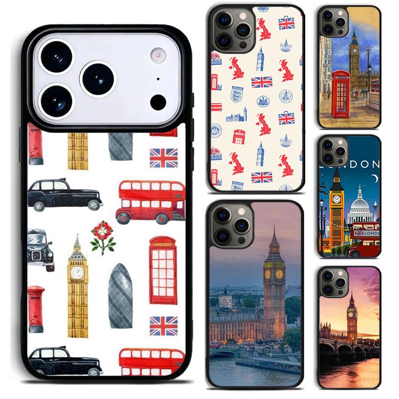 Чехол для телефона London Bus England Big Ben для iPhone 17 16 15 Pro Max Air 14 13 12 11 Plus Ударопрочный Capa Cover