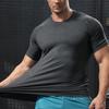 Мужские спортивные спортивные толстовки с коротким рукавом для мышц, дышащие, эластичные, для фитнеса, марафона, легкой атлетики, толстовки для баскетбола, тренировочные футболки