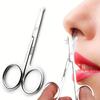 1PC Unisex Stainless Steel Black Round Head Safe Nose Hair Scissors