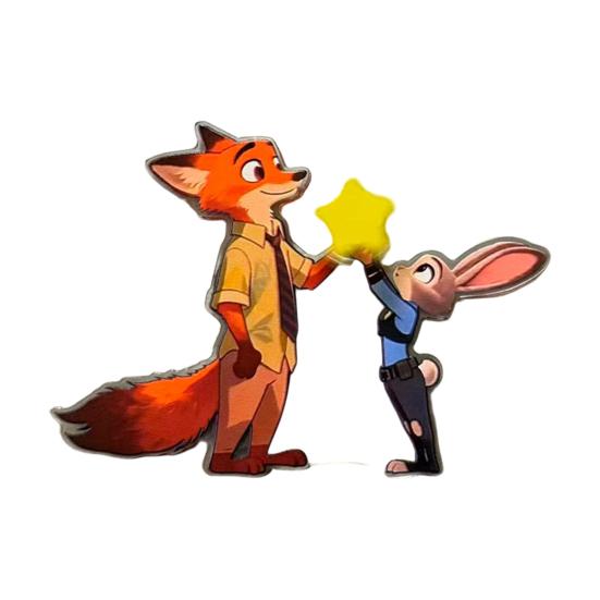 Вращающийся магнит на холодильник Лиса Кролик Акриловый Мультяшный Персонаж Животное Магнит на холодильник Украшение для дома Офиса Кухни Подарок для фанатов кино