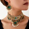 Vintage Bohemian Rhinestone Necklace Set Light Court Style for Women