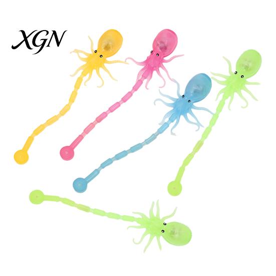 Octopus Fidget Toy 1/5Pcs Stress Relief Squeeze with LED Light Soft Stretchy Sensory Light-up Glowing Long Tail Clear