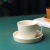 Solid Color Nordic Style Coffee Cup Dish Two Piece Set Striped Ceramic Cup Water Cup Flower Tea Cup Milk Cup