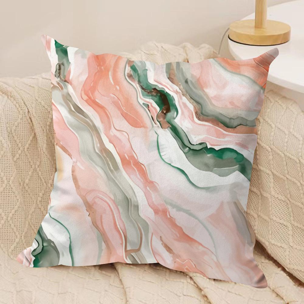 Marble pattern Cushion Cover Short plush Doublesided Print Square Throw Pillow Covers Sofa Home Cushion Decor
