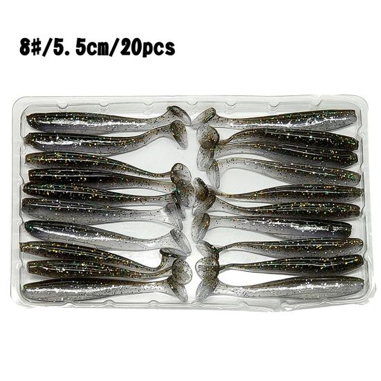 20 шт. 5,5 см светящаяся поддельная мягкая силиконовая искусственная приманка воблер рыбная приманка для плавания