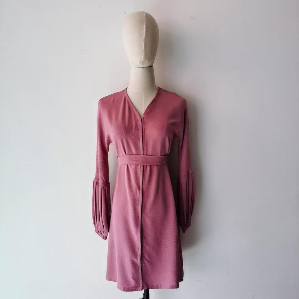 Кардиганное платье для девочек Yiduo Duo с волнистыми рукавами-фонариками - Плиссированный халат YT1023#