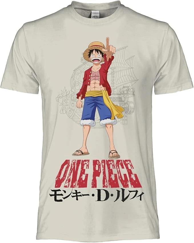 ONE PIECE T-Shirt Luffy Japanese Name Cappello Paglia GOING MERRY