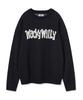 WACKY WILLY Lettering Pullover Sweater Navy