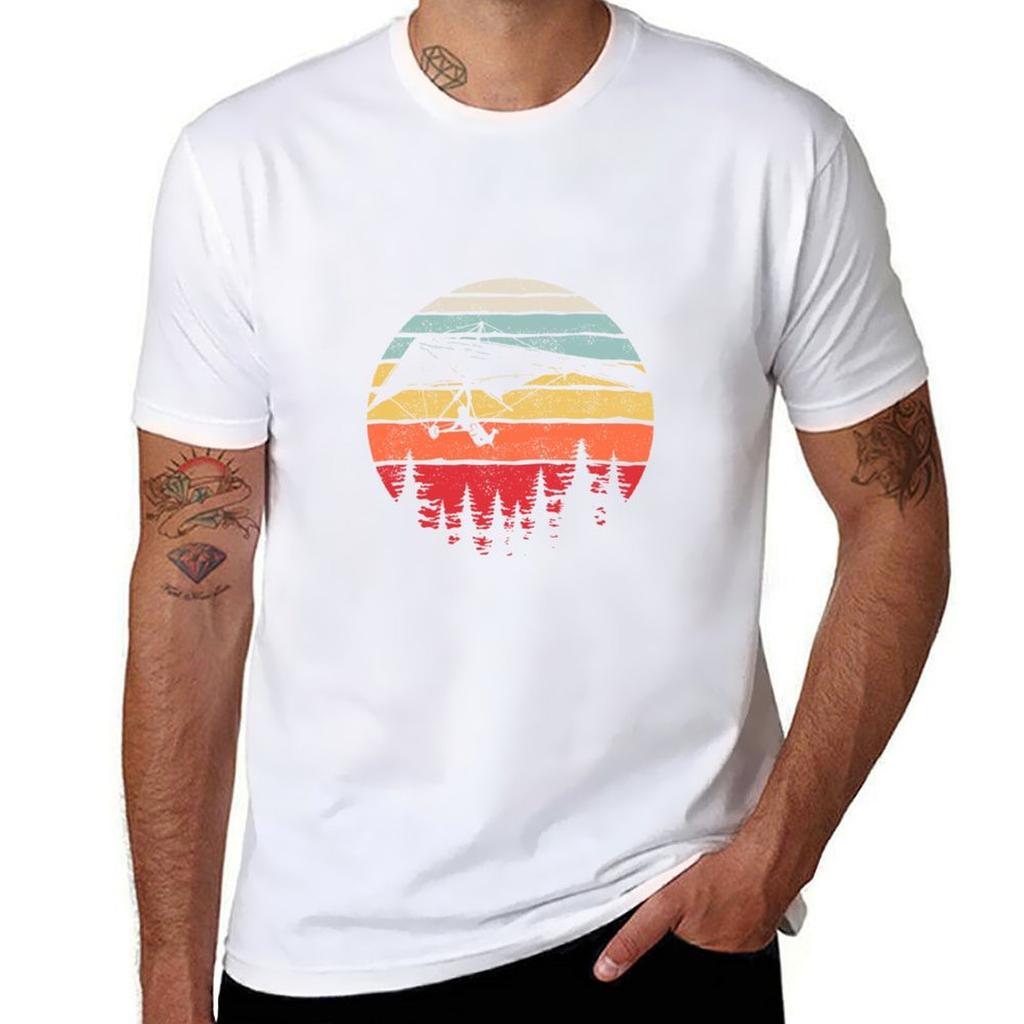 Vintage Retro Hang Gliding Shirt Hang Glider Gift Pullover TShirt Gym Exercise Short Sleeve TShirt
