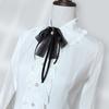 Womens Lace Ribbon Bowtie Brooch Pin Student JK Uniform Shirt Jabot Collar Pearl Pendant Pre-Tied Bowknot Necktie Clip