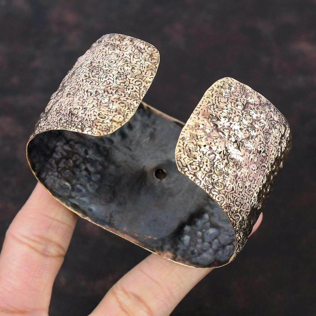 Браслет-манжета из медного чароита Браслет из медной проволоки Регулируемый браслет-манжета Ювелирные изделия из медной проволоки Браслет из драгоценных камней ручной работы Подарки для него