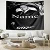 Custom Name 007 James Bond Print Tapestry, Backdrop, Easy Setup, Ideal for Bedroom, Office & Living Room, with Aesthetic Wall Hanging Decor.