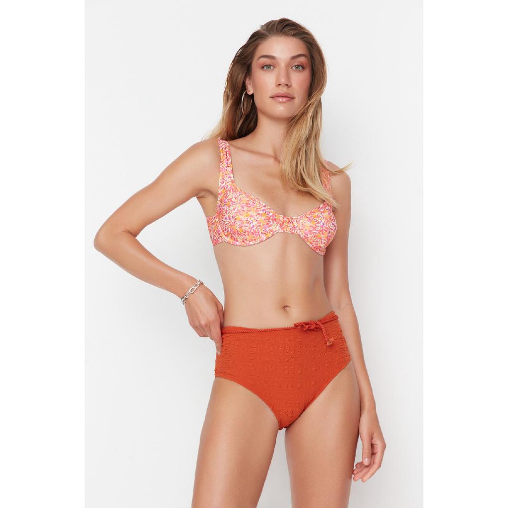 Плавки бикини с высокой талией и поясом цвета бежевого цвета Tbess21ba0167