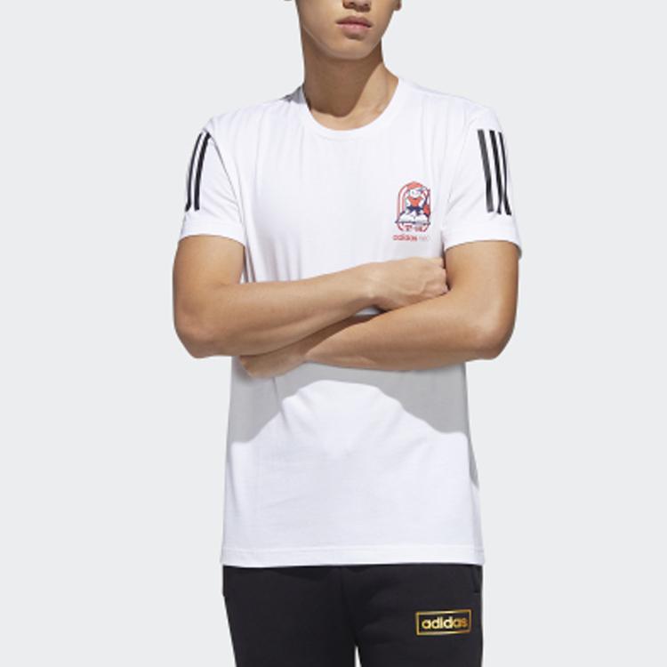 adidas Мужские футболки Neo Белая с круглым вырезом Умеренно прямой крой GK1495