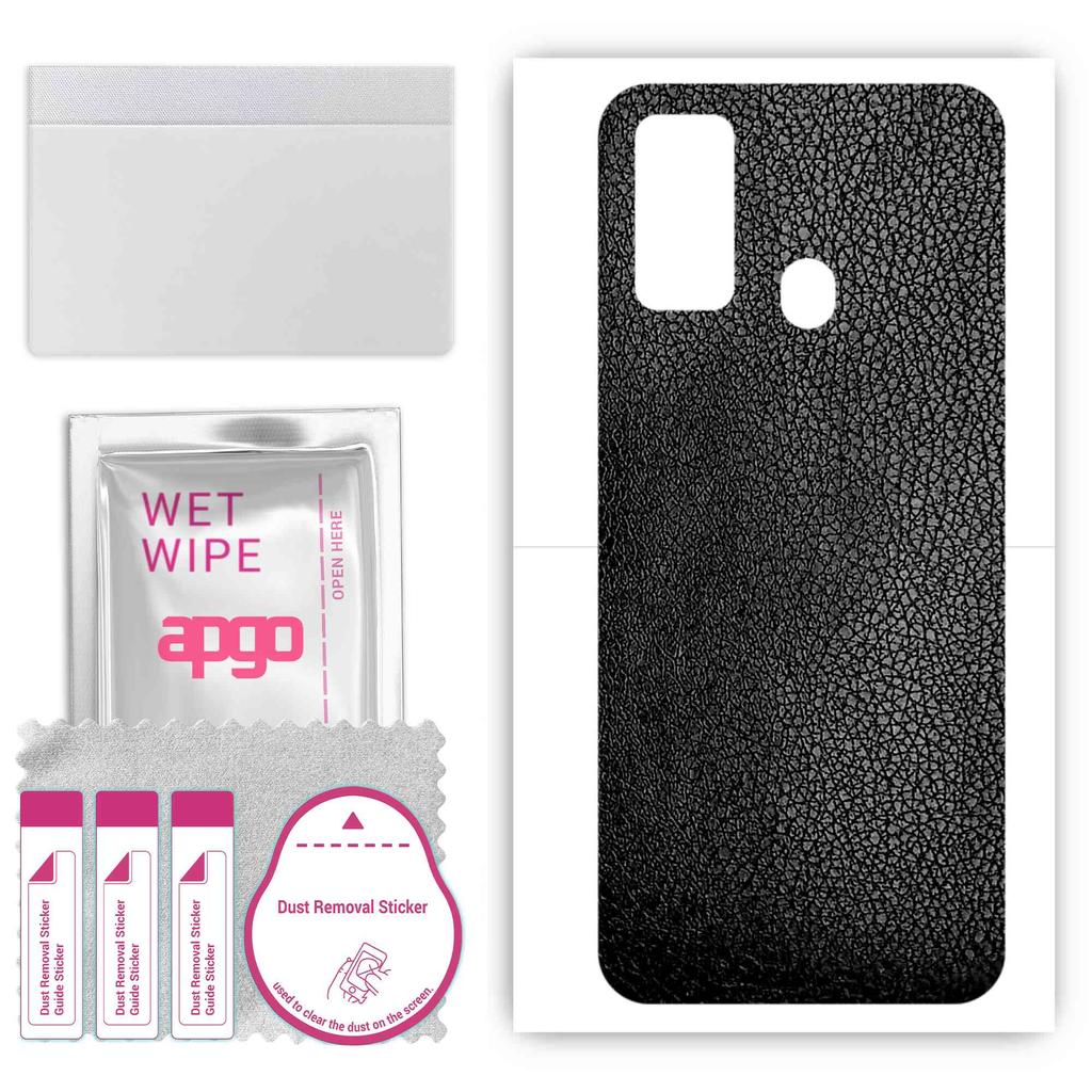 apgo Защитная наклейка для задней панели, совместимая с Ulefone Note 9P, пленка для обертывания, фольга, винил - узор из черной кожи