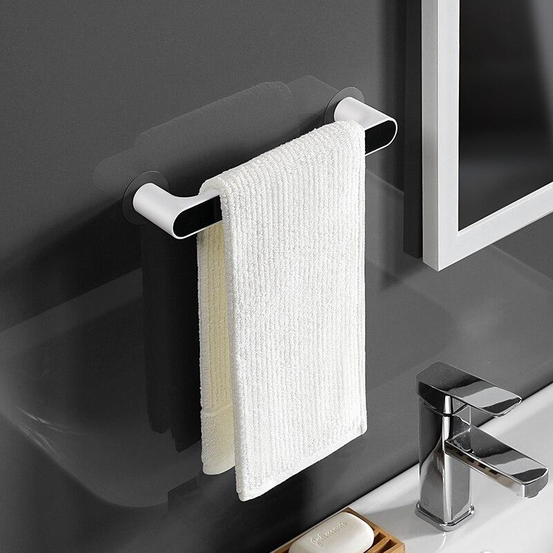 Self-adhesive Towel Holder Rack Wall Mounted Towel Hanger Bathroom Roll Holder Hanging Hook