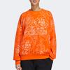 Adidas Aop Sweat Logo Print Casual Sport Pullover Crew Neck Sweatshirt Women Top Orange GT6487