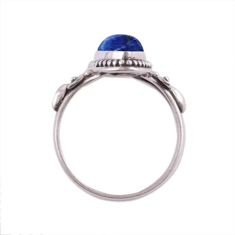 Твердое серебряное кольцо из стерлингового серебра 925 пробы, дизайнерское кольцо ручной работы, богемное кольцо, ювелирные изделия на день рождения, кольцо для вечеринок, яркое кольцо