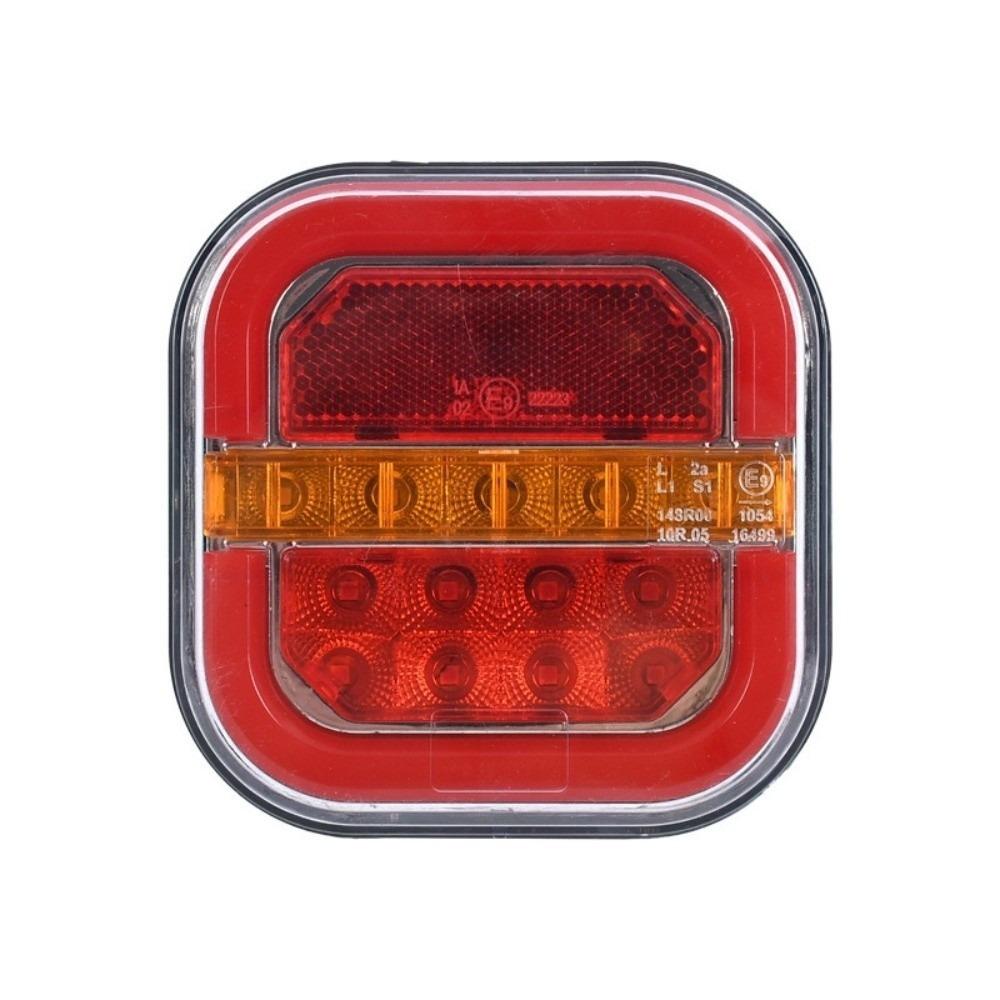 2Pcs Car Light Guide Square 12V 24V LED Trailer Tail Light, License Plate Light Truck Tail Light, Three-color Tail & Brake Light