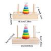 10 Rings Wooden Puzzle Stack Tower Classic Mathematical Toy Educational Toys  Color Cognition