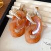 Серебряная игла акриловая неровная цепь серьги с бахромой европейские и американские преувеличенные креативные серьги нишевые высококачественные серьги женские