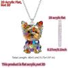 Friendship Yorkshire Terrier Necklace 2D Flat Dog Pendant Necklace Long Sweater Chain  Women