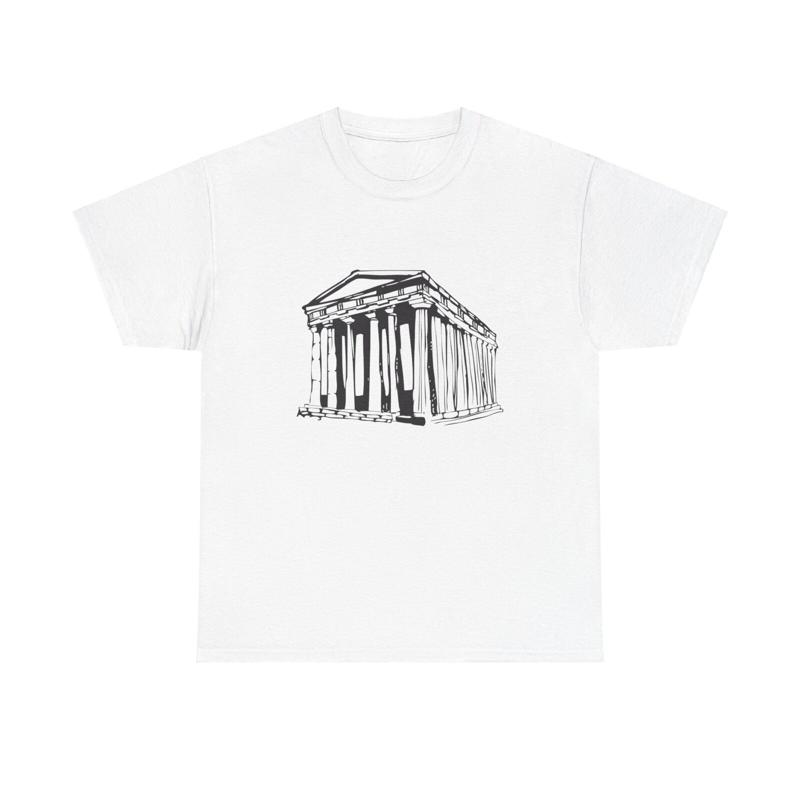 Ancient Greek Temple T Shirt Structure Greece Rome Architecture Pillars Tee