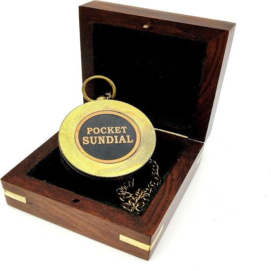 Карманный солнечный компас, обе стороны, ручная работа, деревянная коробка