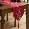 With Tassel TableCloth Cotton Linen Table Cover Red Chinese Style Table Runner  Table Decor
