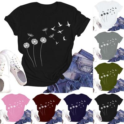 Женская повседневная модная уличная футболка с коротким рукавом и цветочным принтом