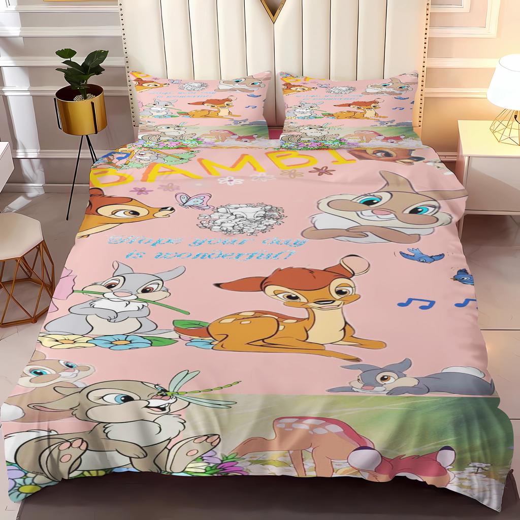 Комплект постельного белья "Бэмби" для пары Пододеяльник Размер Twin Комплекты 100% Полиэстер 3D Детский комплект постельного белья 3 предмета 1 пододеяльник