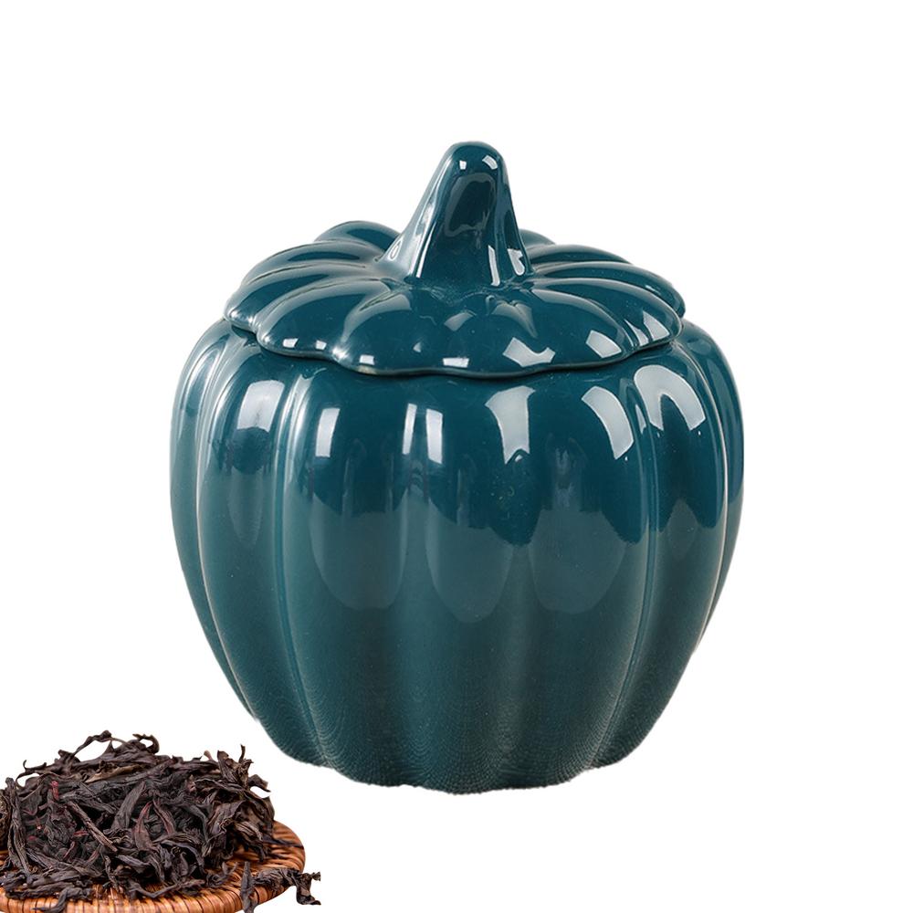 Банка для конфет из тыквы, герметичная керамическая банка 300 мл, кухонная банка для хранения, керамическая банка для чая, кофе, специй, орехов, конфет