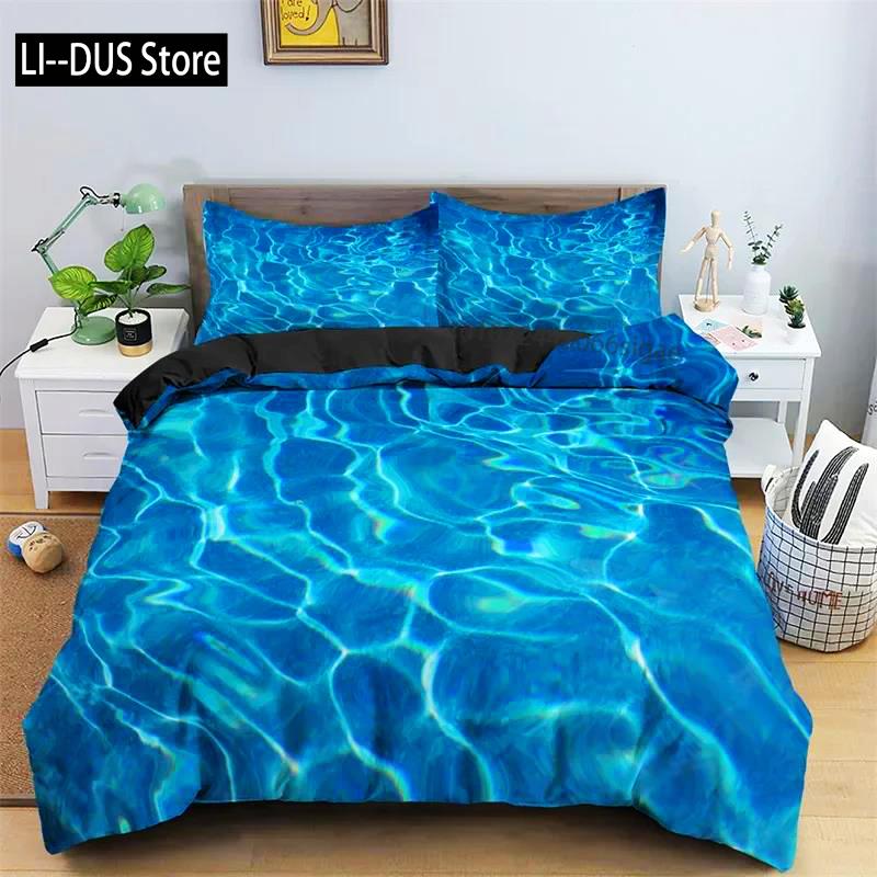 3D Постельное белье с океанскими волнами размера «Квин» Мягкий летний комплект пододеяльника с гавайским тропическим принтом Наволочки