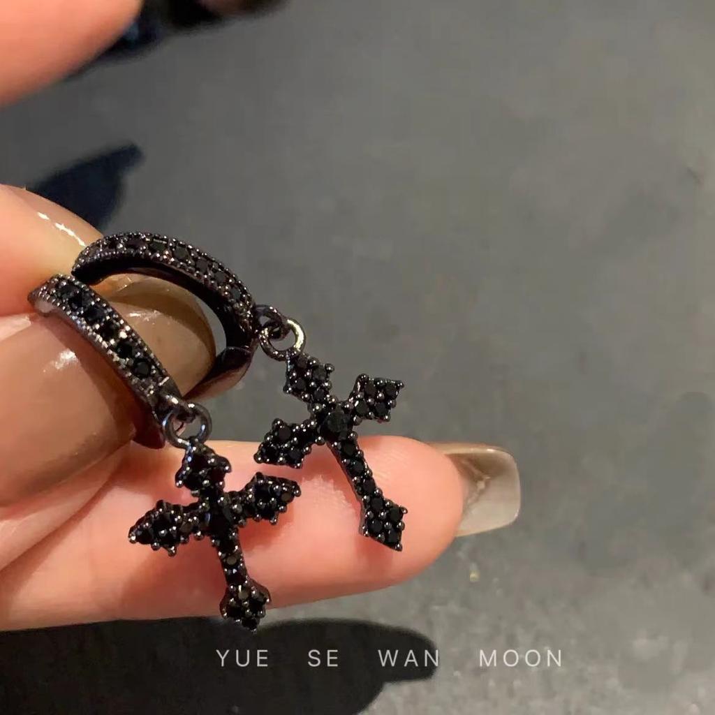 Серьги в стиле кросс-панк - Серьги-кольца с крестами - Подходят для повседневной носки