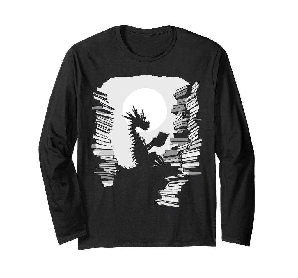 Book Dragon Graphic Only Long Sleeve T-Shirt
