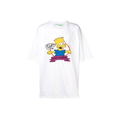 Off-White SS19 Bart Simpson Oversize футболка с коротким рукавом Мужские топы белые OMAA066S191850040188