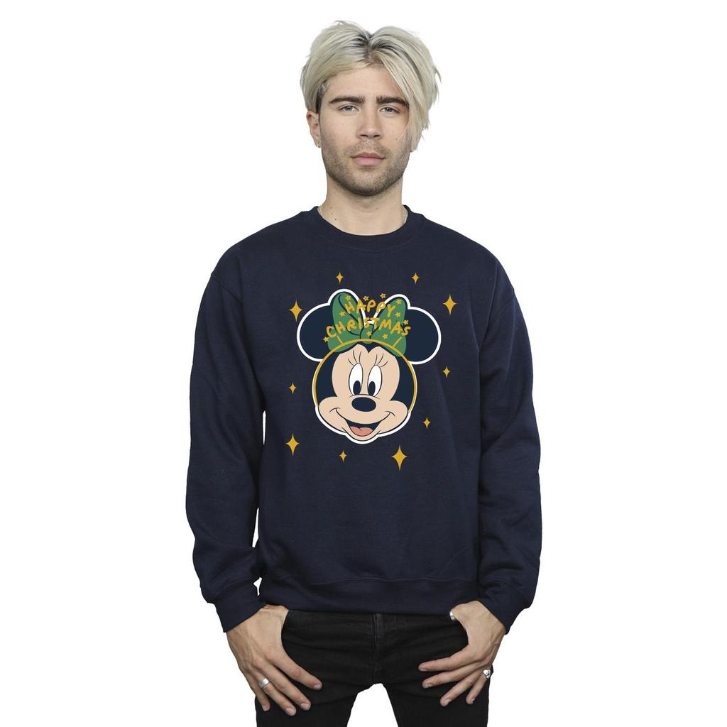 Disney Mens Minnie Mouse Happy Christmas Sweatshirt