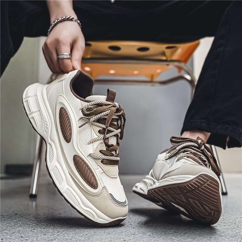 Spring and Autumn New Men's Sneakers Fashion Versatile Youth Casual Shoes Thick Soled Height Boosting Lightweight Running Shoes