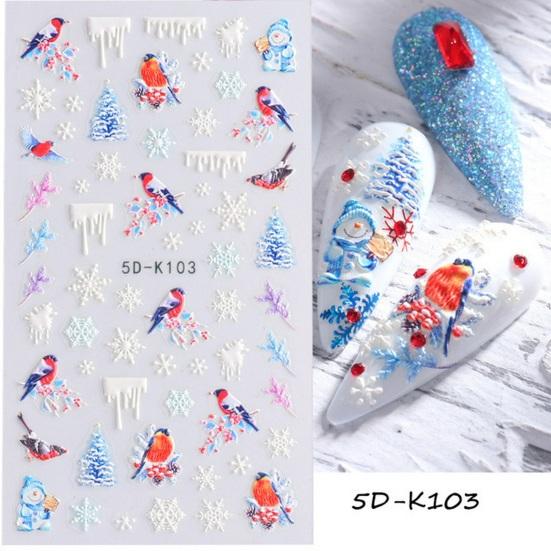 1 Sheet Christmas Designs Art Snowflake Sticker Festive Santa Nail Elk Safe Easy To